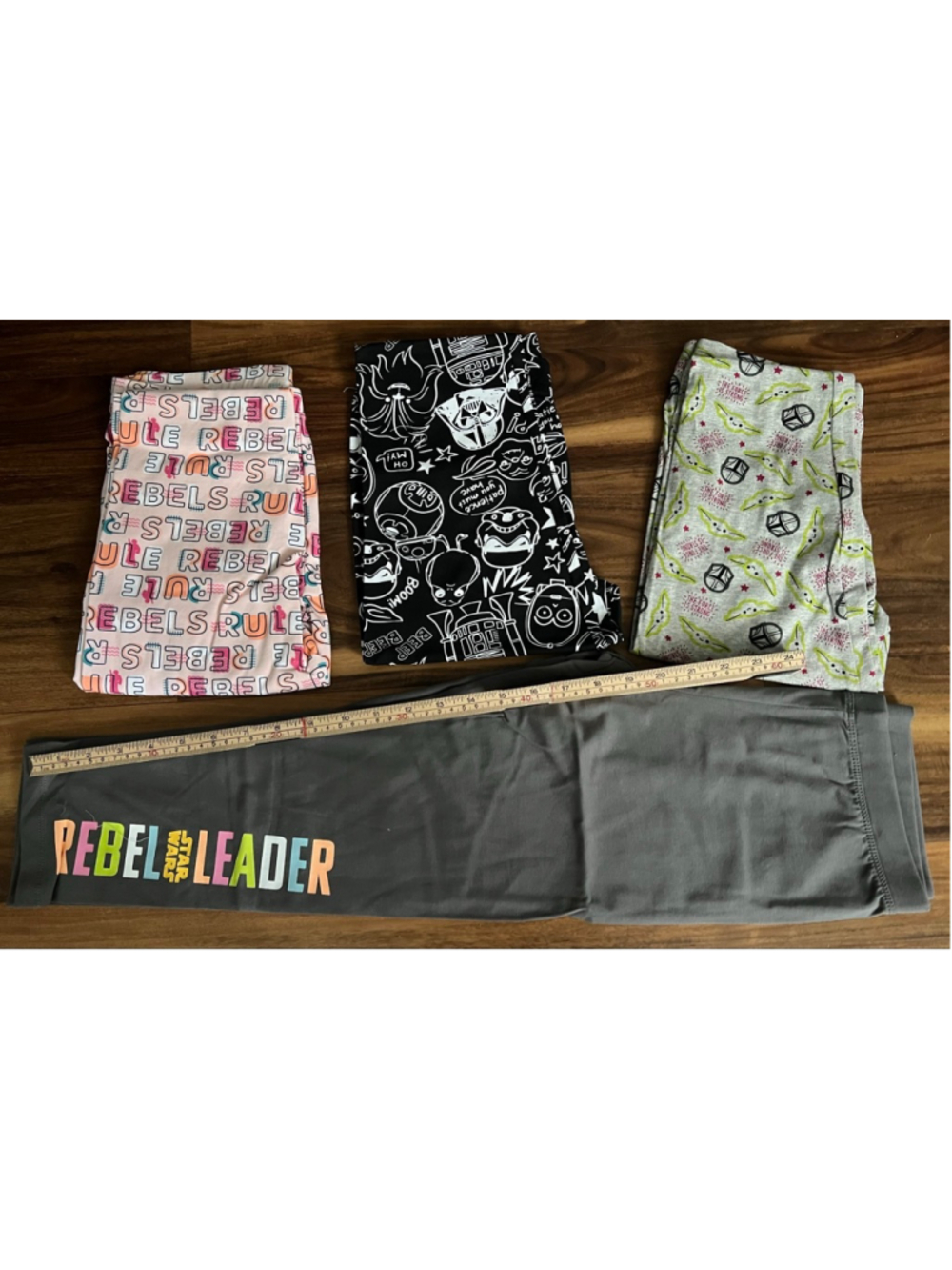 Girls Unbranded Leggings XL Gray Black Star Wars 4-Pack
